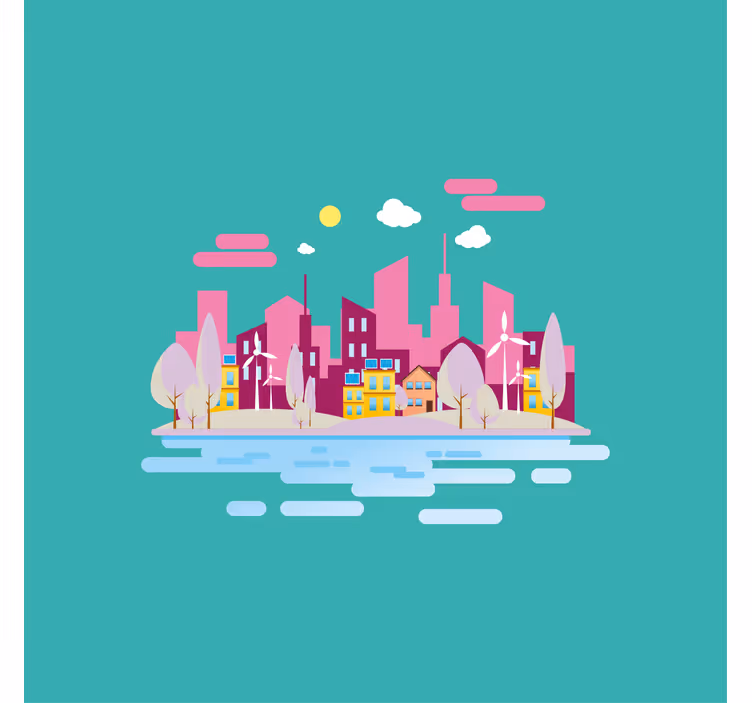 Blind kids in the pink city by the sea - TenStickers