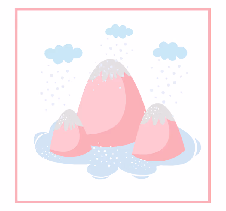 Blind kids pink mountains with raindrops - TenStickers