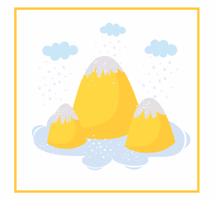 Blind kids yellow mountains with raindrops - TenStickers
