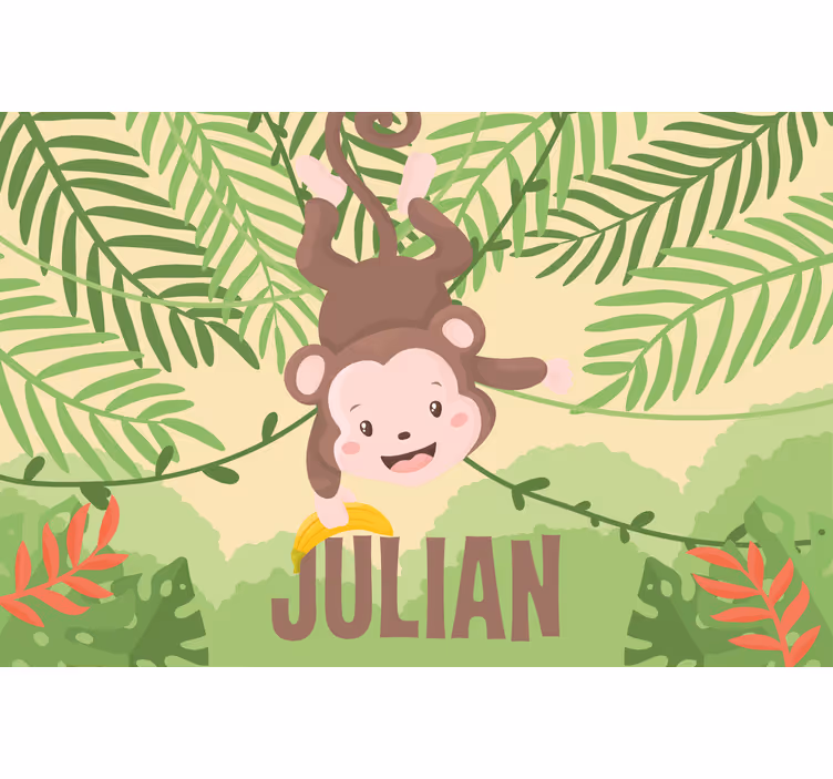 Blind kids cute baby monkey on branch - TenStickers