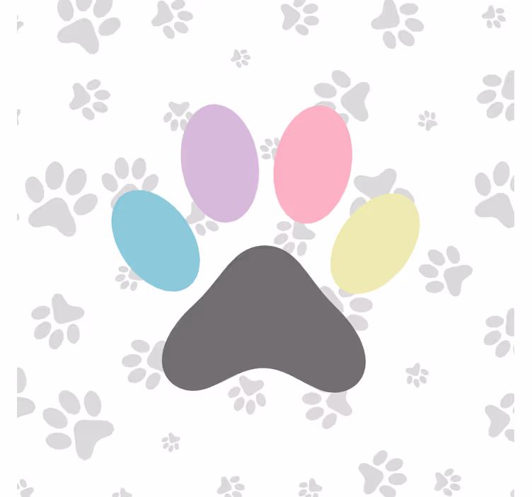 Blind kids fantastic colorful dog paws - TenStickers