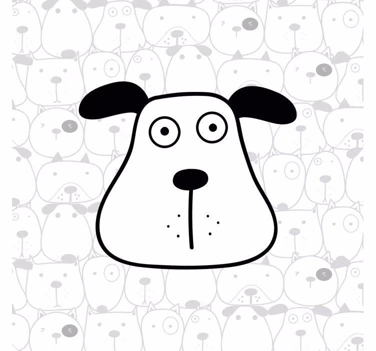 Blind kids amazing hand drawn dog pattern - TenStickers