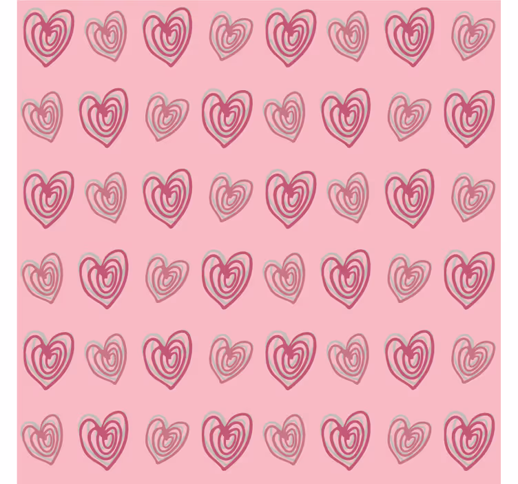Blind kids doodle hearts pink pattern - TenStickers