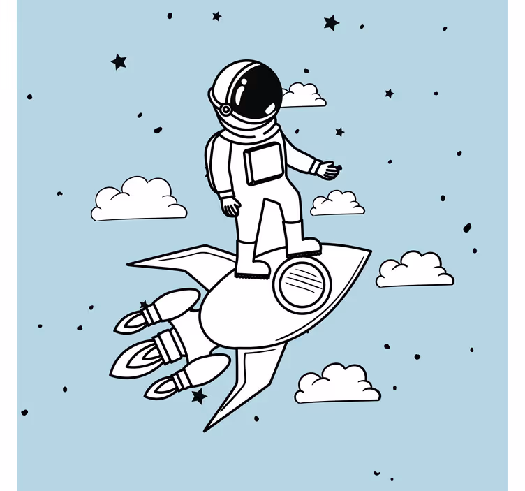 Blind kids rocket astronaut and stars adventure - TenStickers