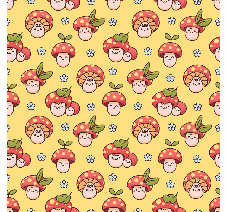Blind kids cute laughing mushrooms pattern - TenStickers