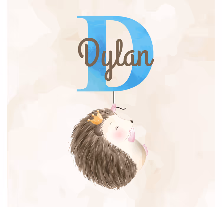 Blind kids cute animals hedgehog with name - TenStickers