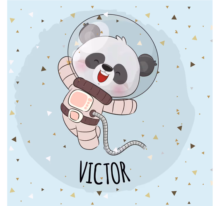 Blind kids cute panda for boy with name - TenStickers