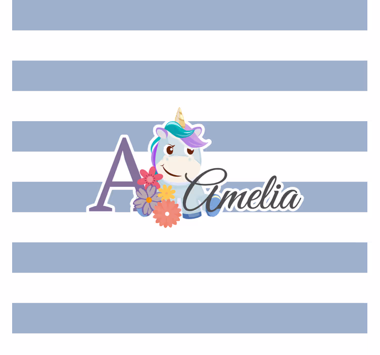 Blind kids cute animals unicorn with name - TenStickers