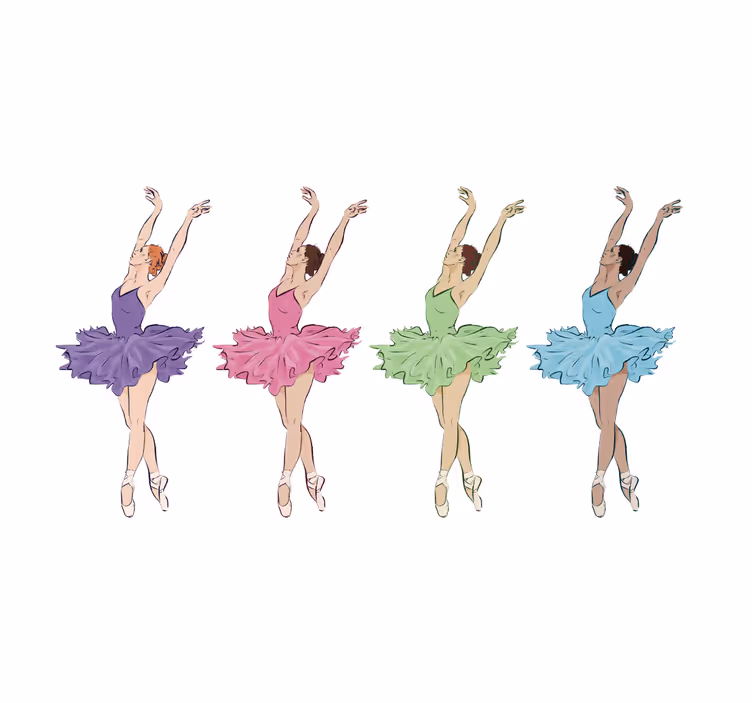 Blind kids colorful ballet dancers - TenStickers