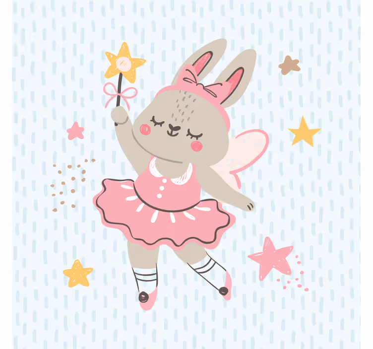 Blind kids rabbit fairy illustration with stars - TenStickers