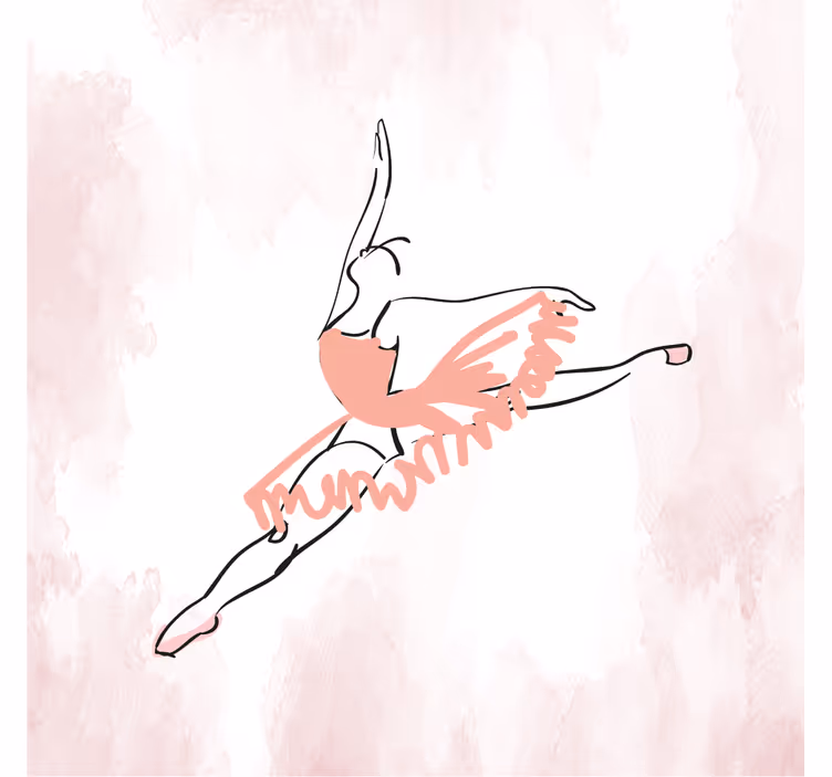 Blind kids ballerina dancing line art - TenStickers