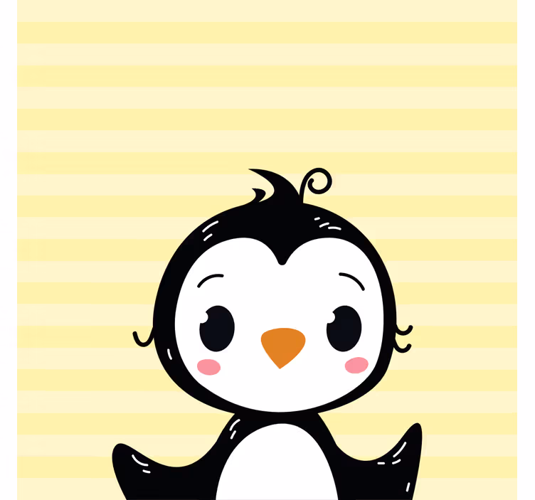 Blind kids cute baby animal penguin - TenStickers