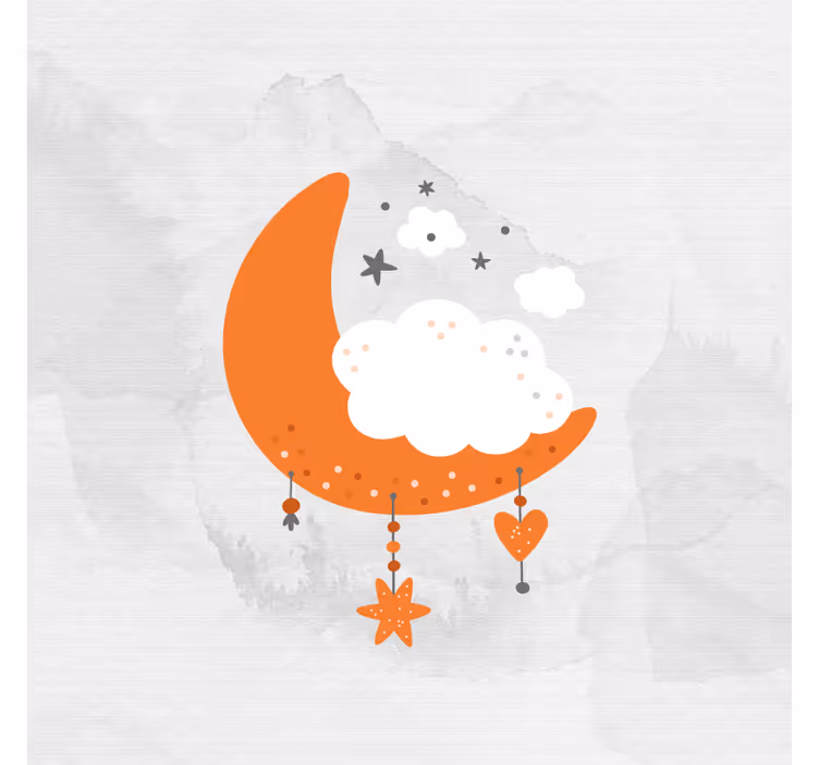 Blind kids minimalist moon and clouds - TenStickers
