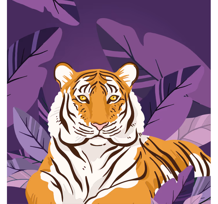 Blind kids curious tiger jungle animals - TenStickers