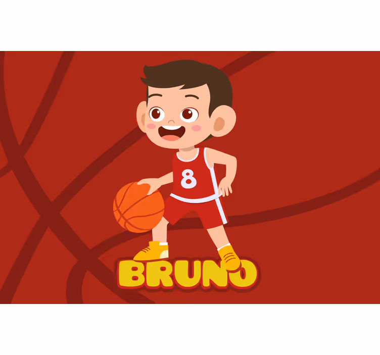 Blind kids basketball player with name - TenStickers