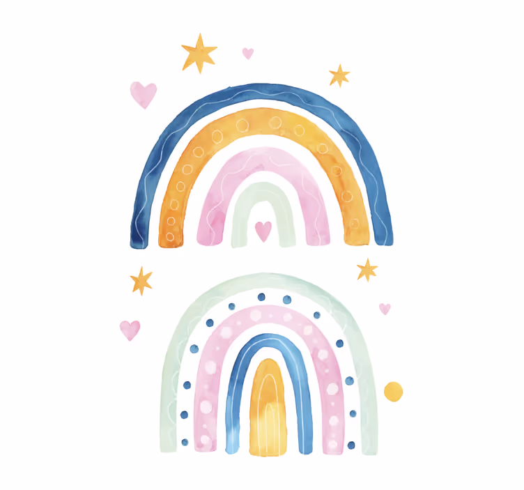 Blind kids watercolor rainbows - TenStickers