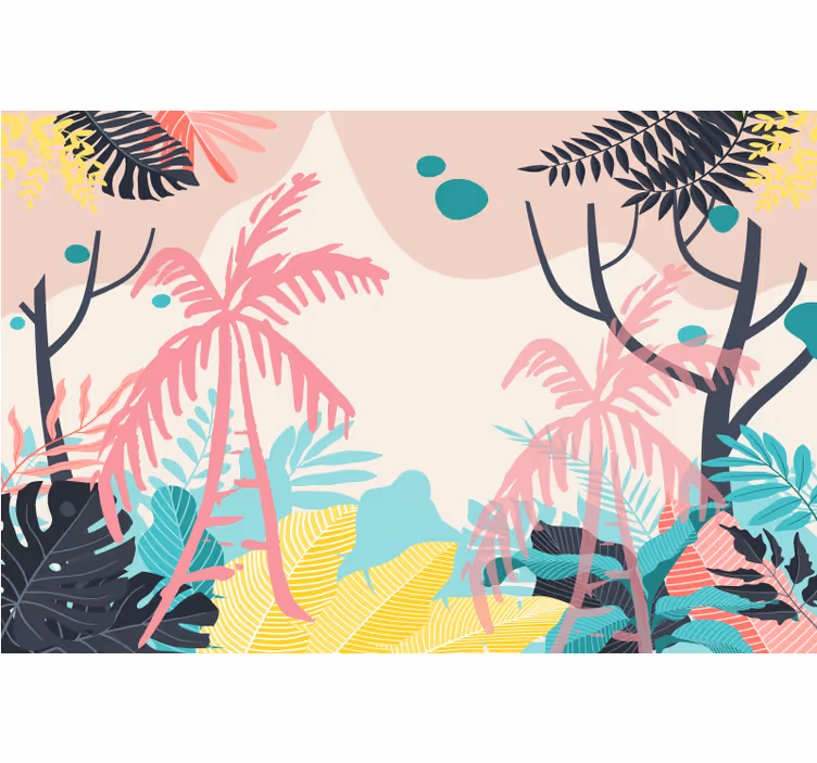 Blind kids bohemian palm trees - TenStickers