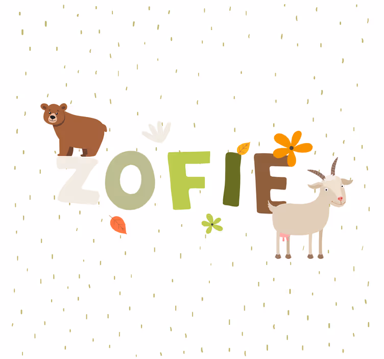 Blind kids forest animals with personalized name - TenStickers