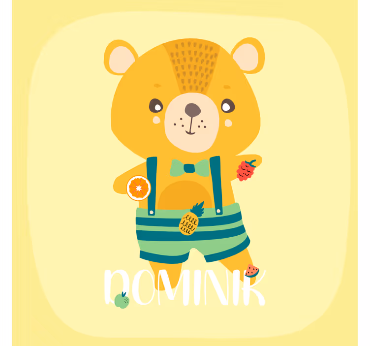 Blind kids teddy bear with personalized name - TenStickers