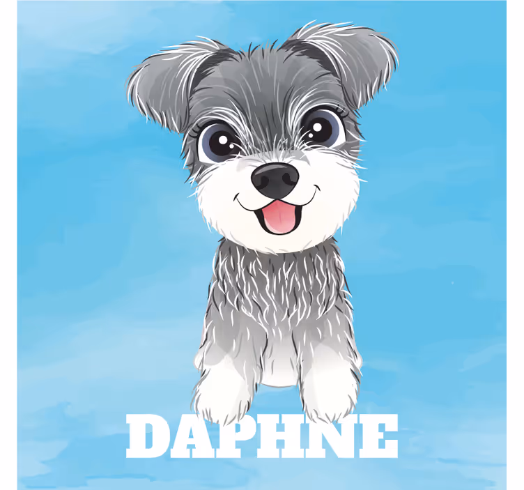 Blind kids schnauzer illustration with name - TenStickers