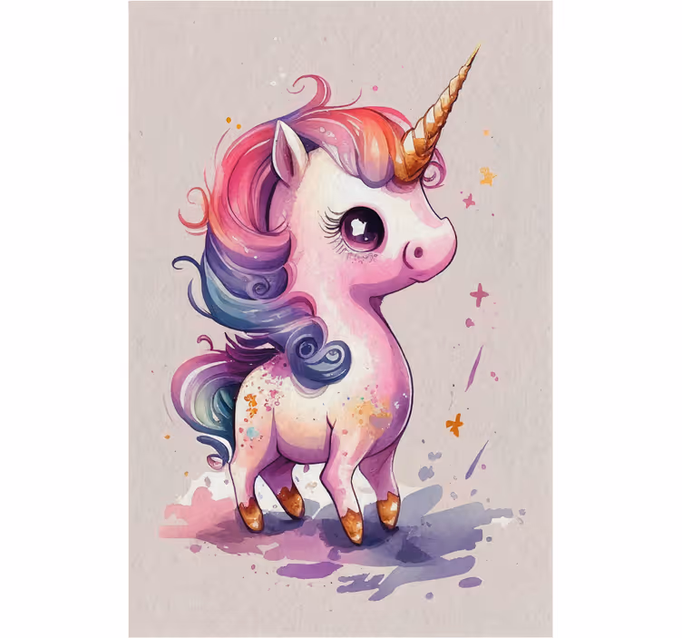 Blind kids watercolor unicorn art set - TenStickers