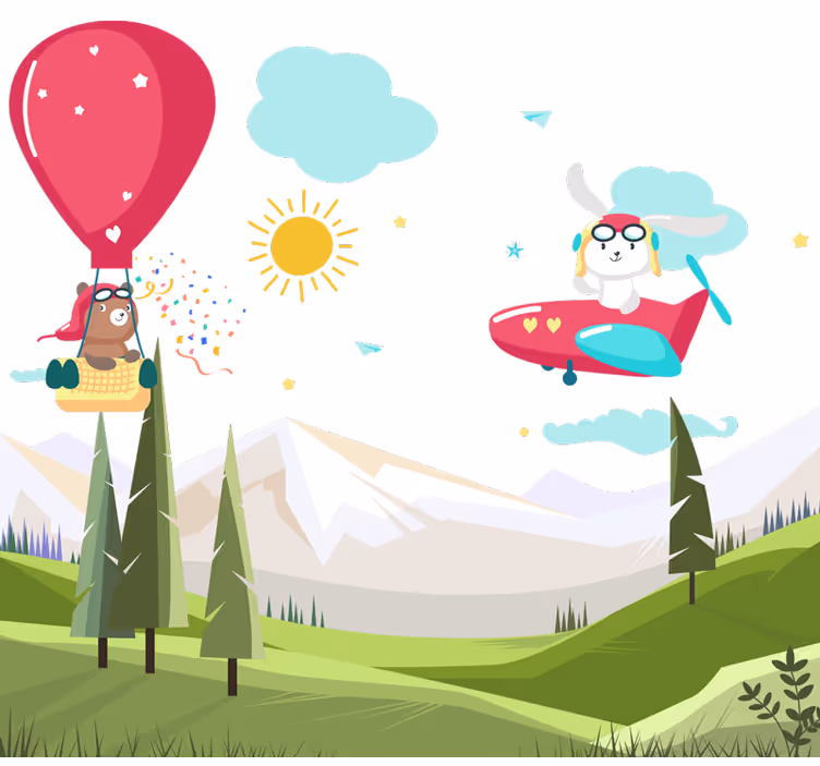 Blind kids mountain headboard - TenStickers