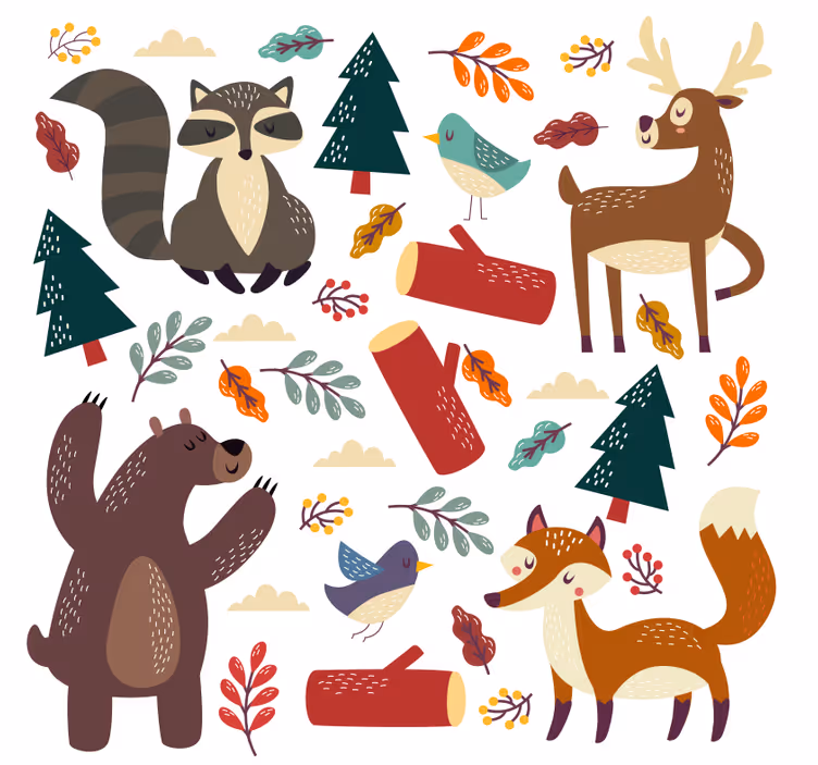 Blind kids adorable baby animals - TenStickers