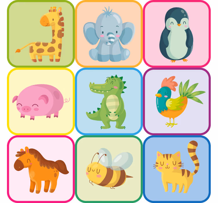 Blind kids animal furniture sticker - TenStickers