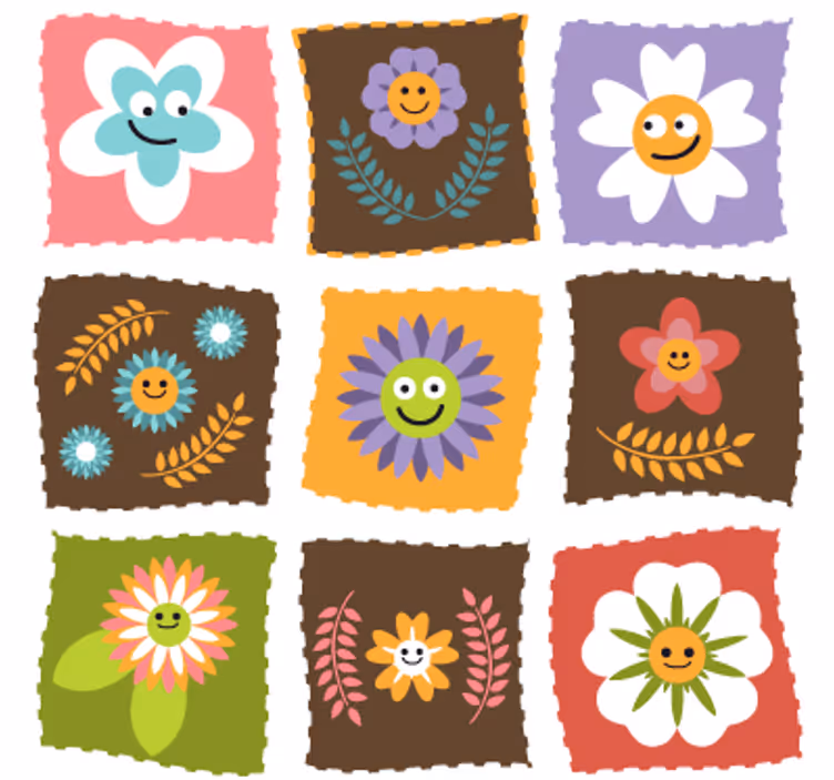 Blind kids floral decorative vinyl - TenStickers