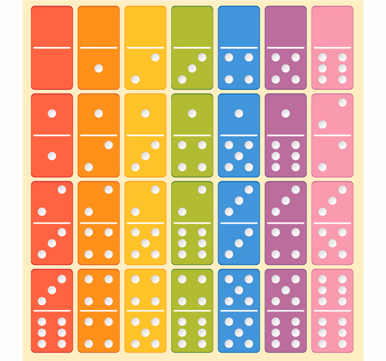 Blind kids play dominoes board game - TenStickers