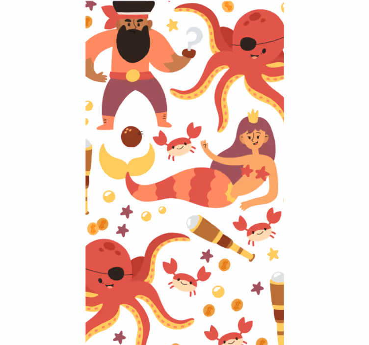 Blind kids pirate octopus shower - TenStickers