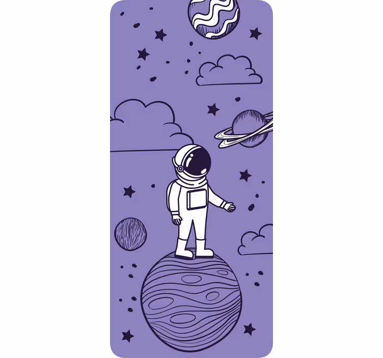 Blind kids astronaut drawing with planets - TenStickers