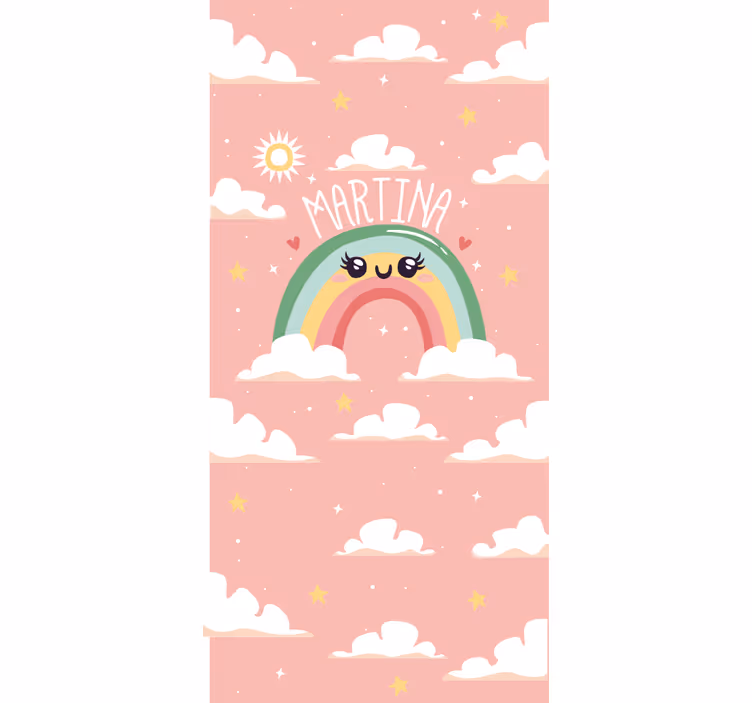 Blind kids nice rainbow with clouds with name - TenStickers