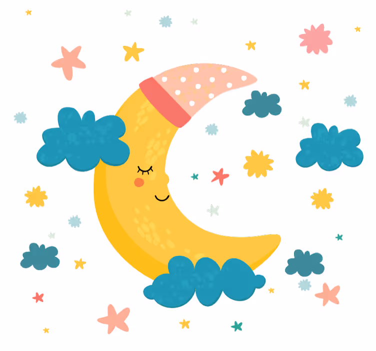 Blind kids coozy moon and star sleeping - TenStickers