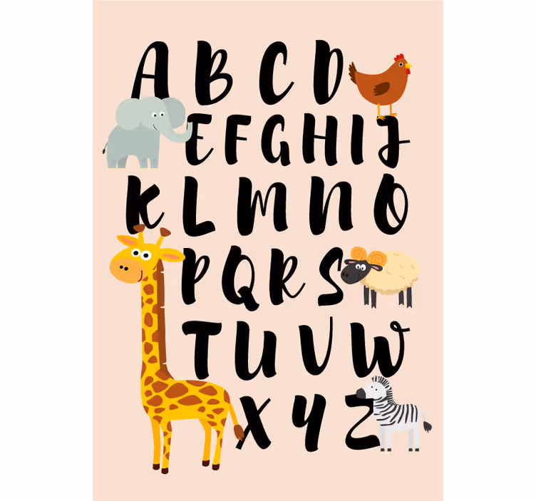 Blind kids learning with animals and the alphabet - TenStickers