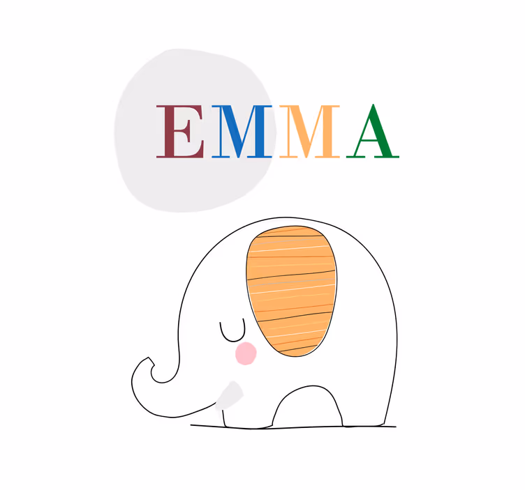 Blind kids custom baby elephant - TenStickers