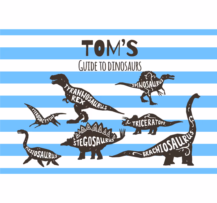 Blind kids personalised dinosaur names - TenStickers