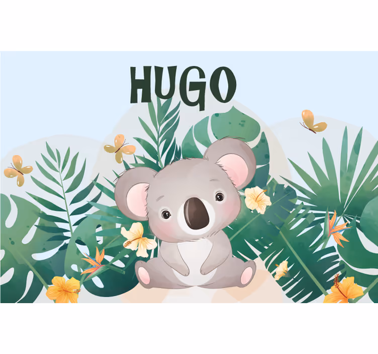 Blind kids cute koala for boy with name - TenStickers