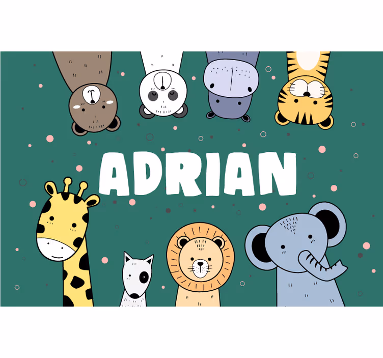 Blind kids cute animal cartoon name banner - TenStickers