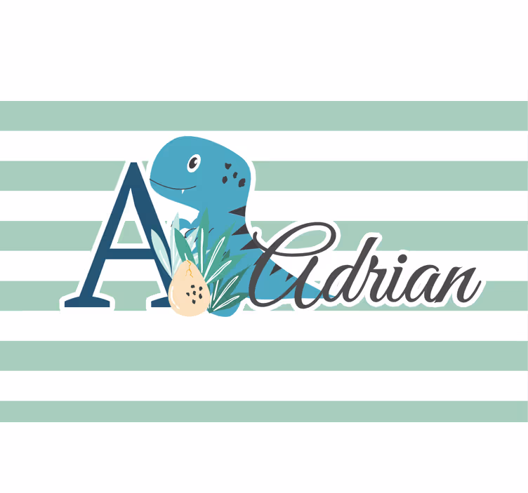 Blind kids cute animals dino with name - TenStickers