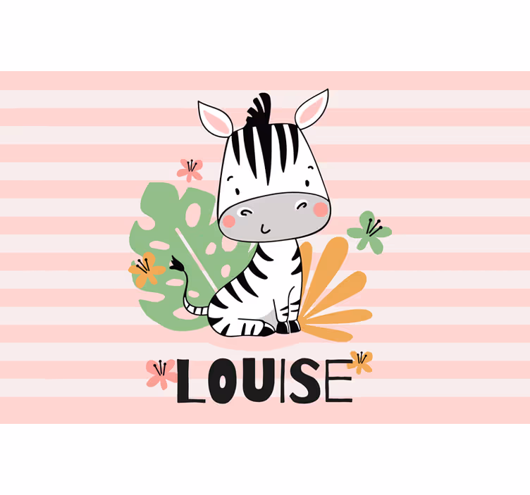 Blind kids beautiful zebra with name - TenStickers