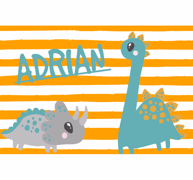 Blind kids dinosaur blue and orange - TenStickers