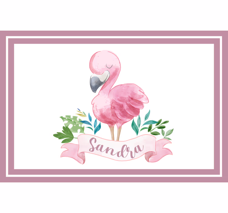 Blind kids personalized flamingo placemat - TenStickers