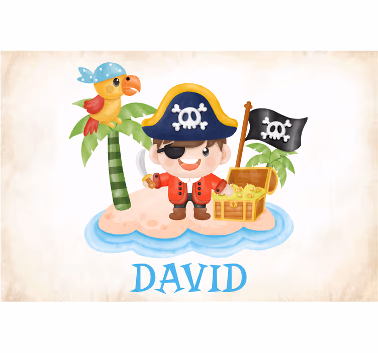 Blind kids cartoon pirate adventure - TenStickers