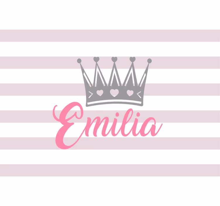 Blind kids silver crown with pink name - TenStickers