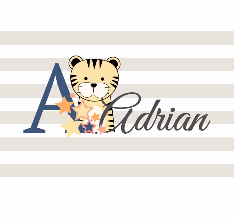 Blind kids cute tiger animals with name - TenStickers