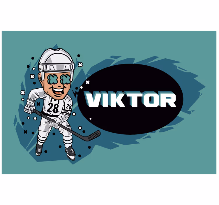 Blind kids funny hockey player with name - TenStickers