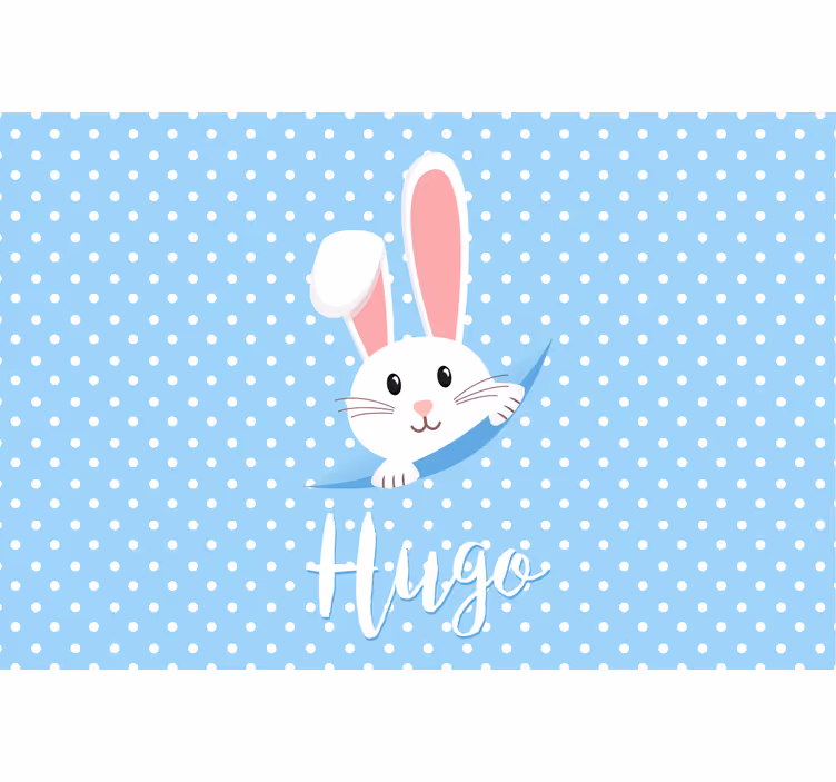 Blind kids cute bunny for boy with name - TenStickers