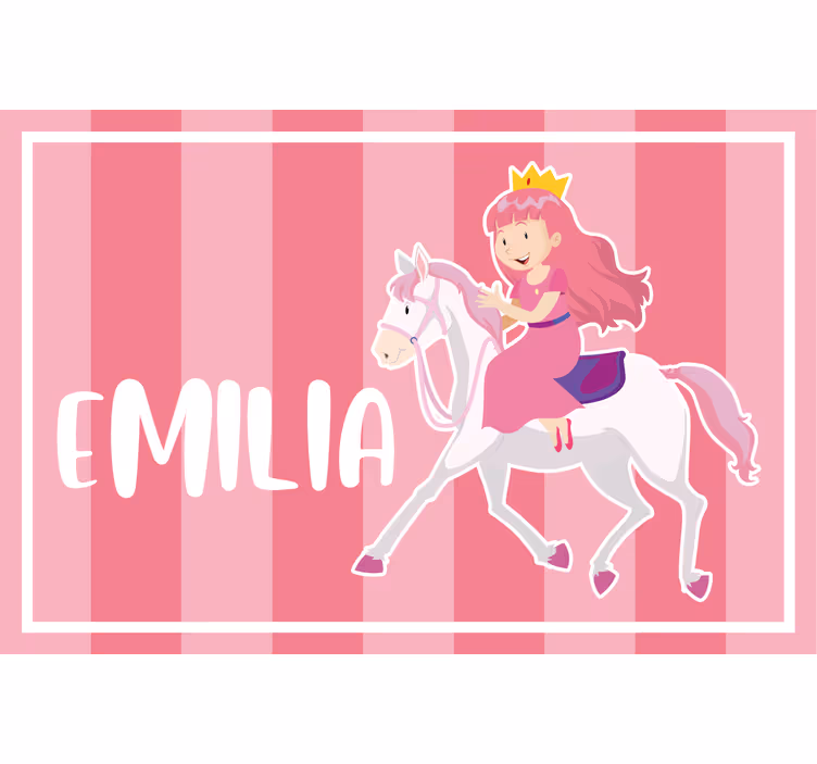 Blind kids pink princess riding a white horse - TenStickers