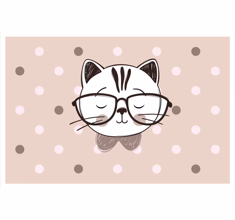 Blind kids smart cat with glasses - TenStickers